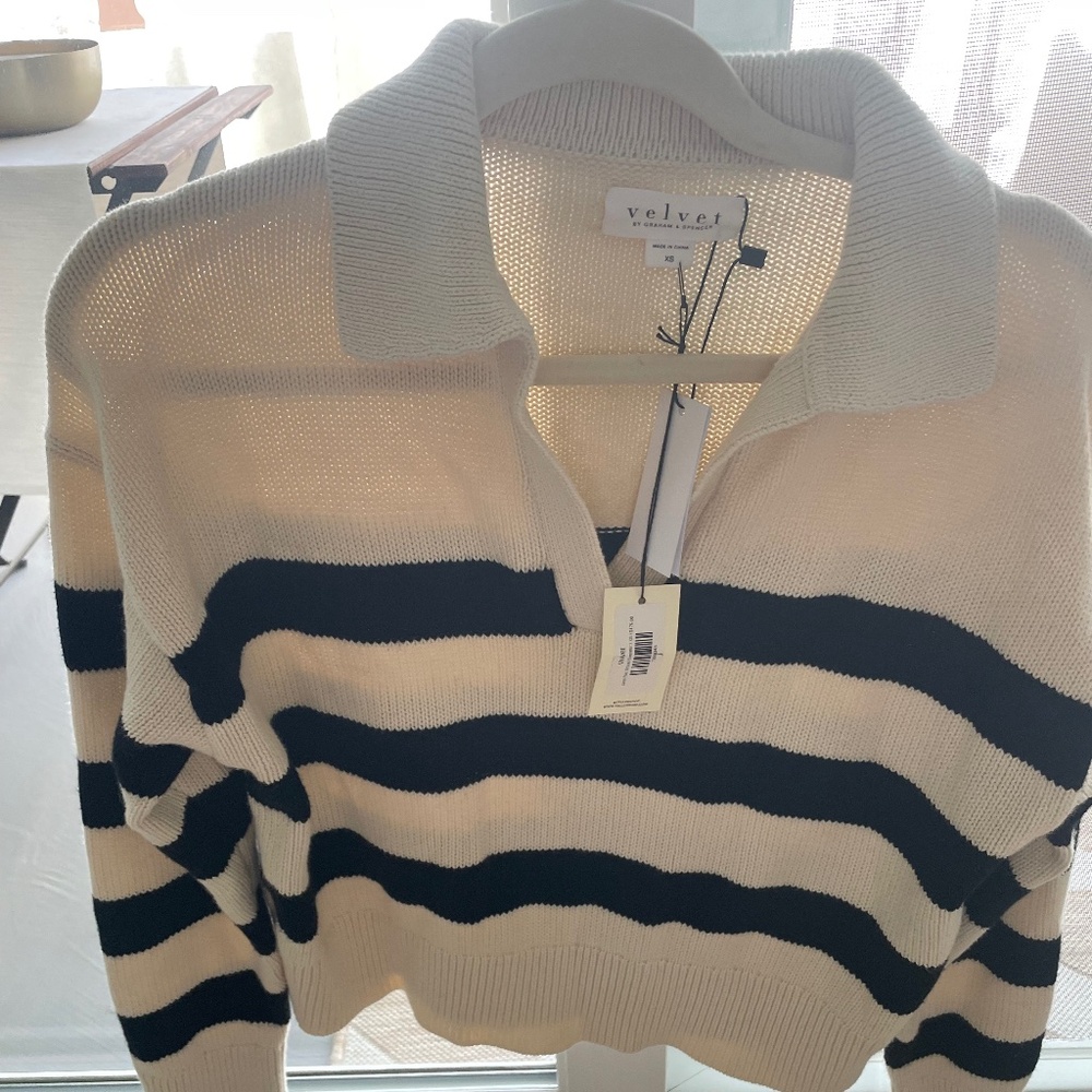 Velvet Striped Lucie Sweater NWT